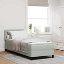 LED Box Spring Bed med madras med LED Lysegrå 80 x 200 cm Fløjl