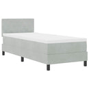 LED Box Spring Bed med madras med LED Lysegrå 80 x 200 cm Fløjl
