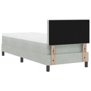 LED Box Spring Bed med madras med LED Lysegrå 80 x 200 cm Fløjl