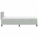 LED Box Spring Bed med madras med LED Lysegrå 80 x 200 cm Fløjl