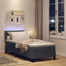 LED Box Spring Bed med madras Mørkegrå 80 x 200 cm Fløjl