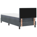 LED Box Spring Bed med madras Mørkegrå 80 x 200 cm Fløjl