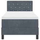 LED Box Spring Bed med madras Mørkegrå 80 x 200 cm Fløjl