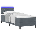 LED Box Spring Bed med madras Mørkegrå 80 x 200 cm Fløjl
