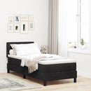 LED Box Spring Bed med madras med LED Sort 80 x 200 cm Fløjl