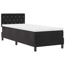 LED Box Spring Bed med madras med LED Sort 80 x 200 cm Fløjl