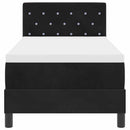 LED Box Spring Bed med madras med LED Sort 80 x 200 cm Fløjl