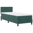 LED Box Spring Bed med madras Mørkegrøn 80 x 200 cm Fløjl
