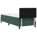 LED Box Spring Bed med madras Mørkegrøn 80 x 200 cm Fløjl