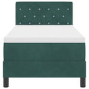 LED Box Spring Bed med madras Mørkegrøn 80 x 200 cm Fløjl