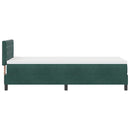 LED Box Spring Bed med madras Mørkegrøn 80 x 200 cm Fløjl
