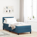 LED Box Spring Bed med madras Mørk blå 80 x 200 cm Fløjl