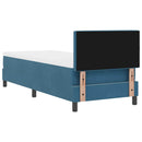 LED Box Spring Bed med madras Mørk blå 80 x 200 cm Fløjl