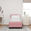 LED Box Spring Bed med madras med LED Lyserød 80 x 200 cm Fløjl