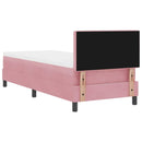 LED Box Spring Bed med madras med LED Lyserød 80 x 200 cm Fløjl