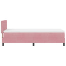 LED Box Spring Bed med madras med LED Lyserød 80 x 200 cm Fløjl