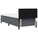 LED Box Spring Bed med madras Mørkegrå 90 x 190 cm Fløjl