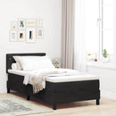 LED Box Spring Bed med madras med LED Sort 90 x 190 cm Fløjl
