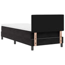 LED Box Spring Bed med madras med LED Sort 90 x 190 cm Fløjl