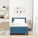 LED Box Spring Bed med madras Mørk blå 90 x 190 cm Fløjl