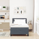 LED Box Spring Bed med madras Mørkegrå 90 x 200 cm Fløjl