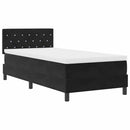 LED Box Spring Bed med madras med LED Sort 90 x 200 cm Fløjl