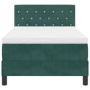LED Box Spring Bed med madras Mørkegrøn 90 x 200 cm Fløjl