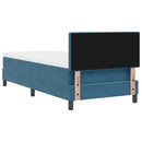 LED Box Spring Bed med madras Mørk blå 90 x 200 cm Fløjl