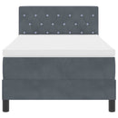 LED Box Spring Bed med madras Mørkegrå 100 x 200 cm Fløjl