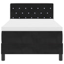 LED Box Spring Bed med madras med LED Sort 100 x 200 cm Fløjl