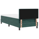 LED Box Spring Bed med madras Mørkegrøn 100 x 200 cm Fløjl