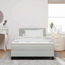 LED Box Spring Bed med madras Lysegrå 120 x 190 cm Fløjl