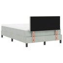 LED Box Spring Bed med madras Lysegrå 120 x 190 cm Fløjl