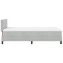 LED Box Spring Bed med madras Lysegrå 120 x 190 cm Fløjl