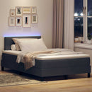 LED Box Spring Bed med madras Mørkegrå 120 x 190 cm Fløjl