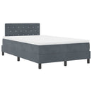 LED Box Spring Bed med madras Mørkegrå 120 x 190 cm Fløjl