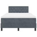 LED Box Spring Bed med madras Mørkegrå 120 x 190 cm Fløjl