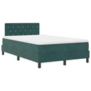 LED Box Spring Bed med madras Mørkegrøn 120 x 190 cm Fløjl