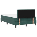 LED Box Spring Bed med madras Mørkegrøn 120 x 190 cm Fløjl