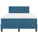 LED Box Spring Bed med madras Mørk blå 120 x 190 cm Fløjl