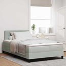 LED Box Spring Bed med madras Lysegrå 120 x 200 cm Fløjl