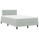 LED Box Spring Bed med madras Lysegrå 120 x 200 cm Fløjl