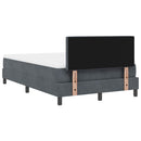 LED Box Spring Bed med madras Mørkegrå 120 x 200 cm Fløjl
