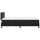 LED Box Spring Bed med madras med LED Sort 120 x 200 cm Fløjl