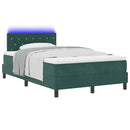 LED Box Spring Bed med madras Mørkegrøn 120 x 200 cm Fløjl