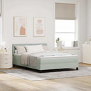 LED Box Spring Bed med madras Lysegrå 140 x 190 cm Fløjl