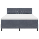 LED Box Spring Bed med madras Mørkegrå 140 x 190 cm Fløjl