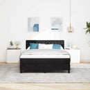 LED Box Spring Bed med madras med LED Sort 140 x 190 cm Fløjl