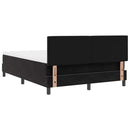 LED Box Spring Bed med madras med LED Sort 140 x 190 cm Fløjl
