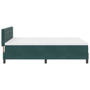 LED Box Spring Bed med madras Mørkegrøn 140 x 190 cm Fløjl